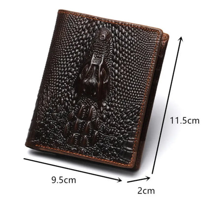 Men's Wallet in Crocodile Design ⎜ Robust Retro Wallet Made From Embossed Leather