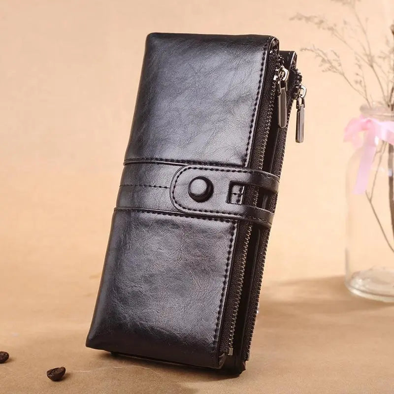 Ladies ' Long Wallet with Press Stud ⎜ Plenty of Space for Cards and Cash