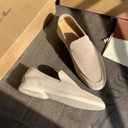 Men's Slip - on Moccasins ⎜ Lightweight Suede Shoes for Summer and Leisure