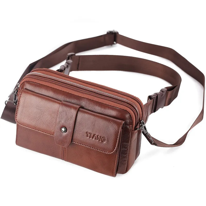 Shoulder Bag for Men ⎜ Elegant Leather Bag with Multiple Compartments and Adjustable Shoulder Strap