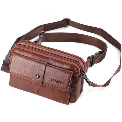 Shoulder Bag for Men ⎜ Elegant Leather Bag with Multiple Compartments and Adjustable Shoulder Strap