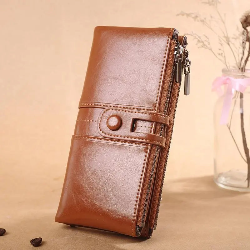 Ladies ' Long Wallet with Press Stud ⎜ Plenty of Space for Cards and Cash