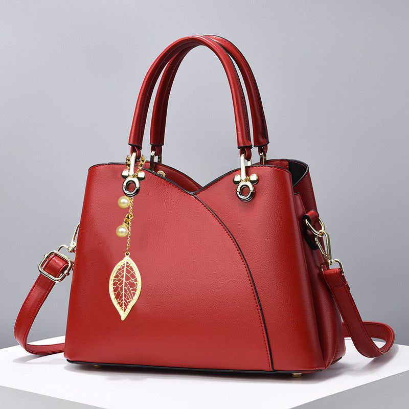 Elegant Handbag for Women ⎜ Fashionable Shoulder Bag with Cherry Pendant
