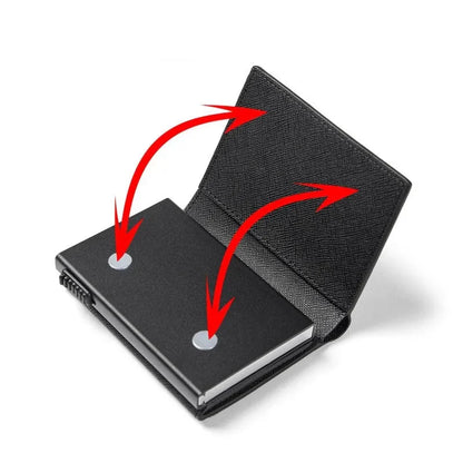Rfid Card Holder for Men ⎜ Compact Carbon Wallet with Eject Function for Cards