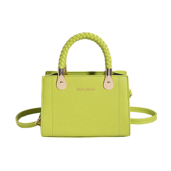 Trendy Handbag for Women ⎜ Compact Shoulder Bag with Braided Handle and Modern Design