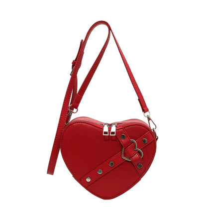 Fashionable Shoulder Bag for Women ⎜ Heart - Shaped Crossbody Bag in an Eye - Catching Design with Strap Fastening