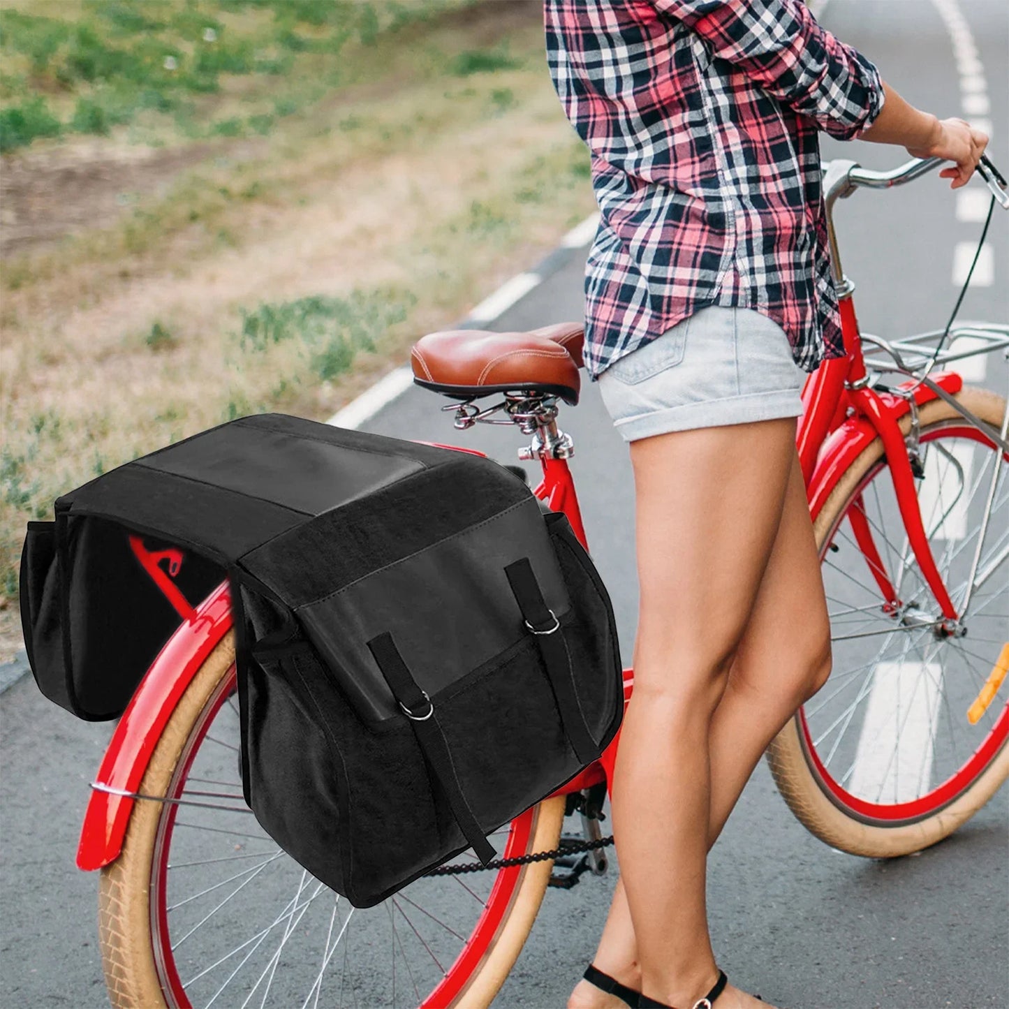 Double Pannier for Pannier Rack ⎜ Robust Rear Pannier with Large Storage Space and Weatherproof Design