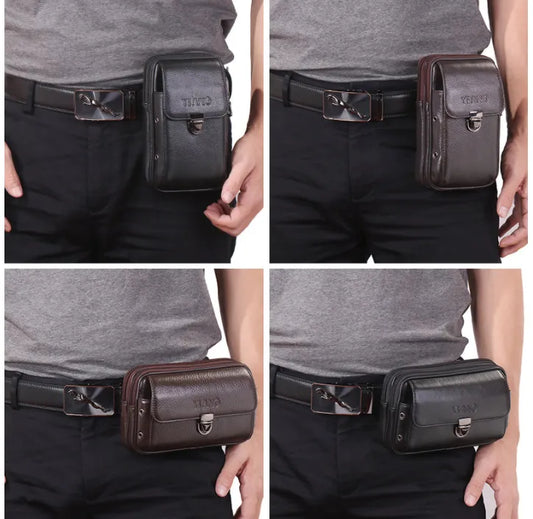 Belt Pouch for Men ⎜ Compact Leather Mobile Phone Pouch with Swivel Carrying Option and Secure Fastening