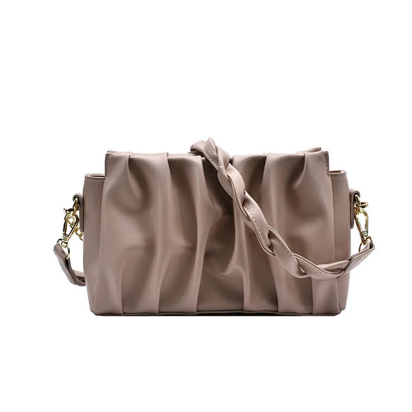 Fashionable Shoulder Bag for Women ⎜ Small Bag with Braided Handle and Stylish Pleated Design