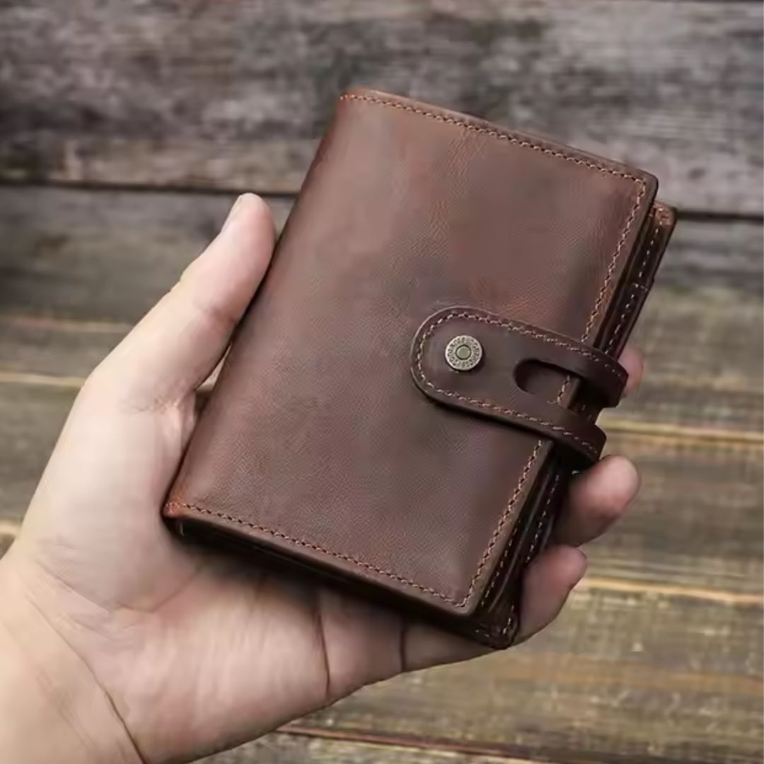 Men's Wallet with Press Stud ⎜ Compact Rfid Wallet with Card Slots and Anti - Theft Protection