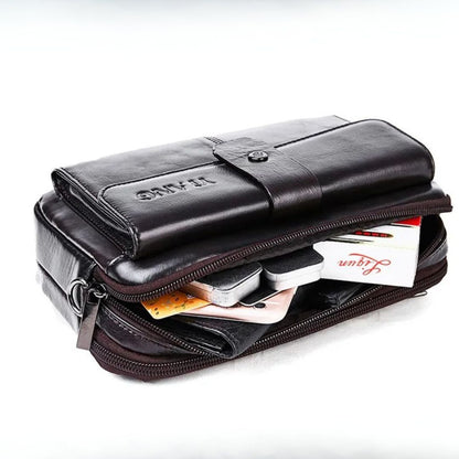 Shoulder Bag for Men ⎜ Elegant Leather Bag with Multiple Compartments and Adjustable Shoulder Strap