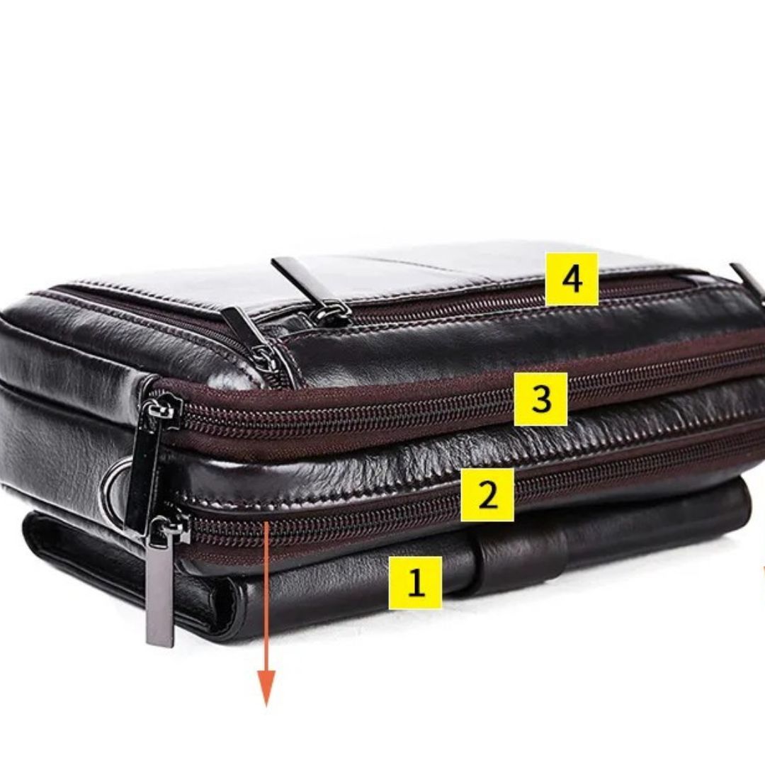 Shoulder Bag for Men ⎜ Elegant Leather Bag with Multiple Compartments and Adjustable Shoulder Strap