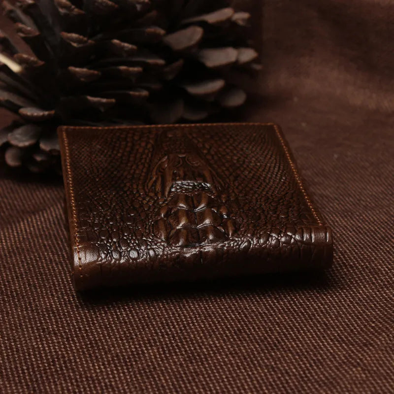 Men's Wallet in Crocodile Design ⎜ Robust Retro Wallet Made From Embossed Leather