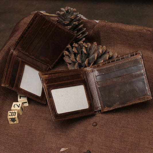 Men's Wallet in Crocodile Design ⎜ Robust Retro Wallet Made From Embossed Leather