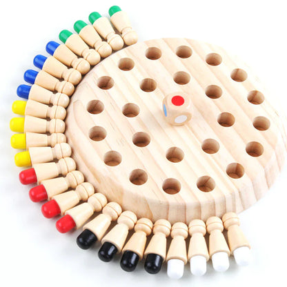 Memory Color Matching Game for Kids ⎜ Wooden Board Game to Improve Focus, Logic and Parent-Child Interaction