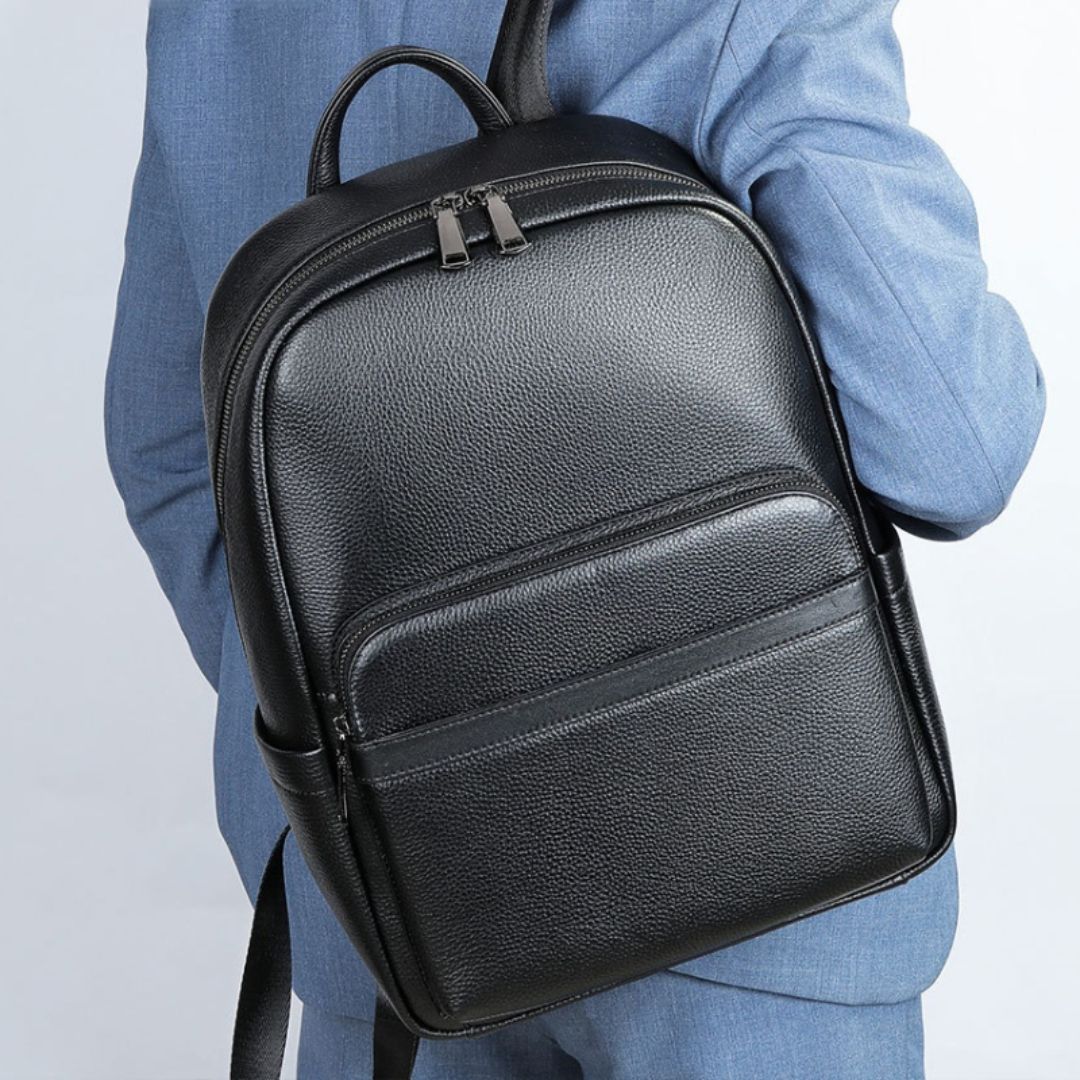 Leather Backpack for Men ⎜ Elegant and Spacious Business Backpack for Work and Travelling