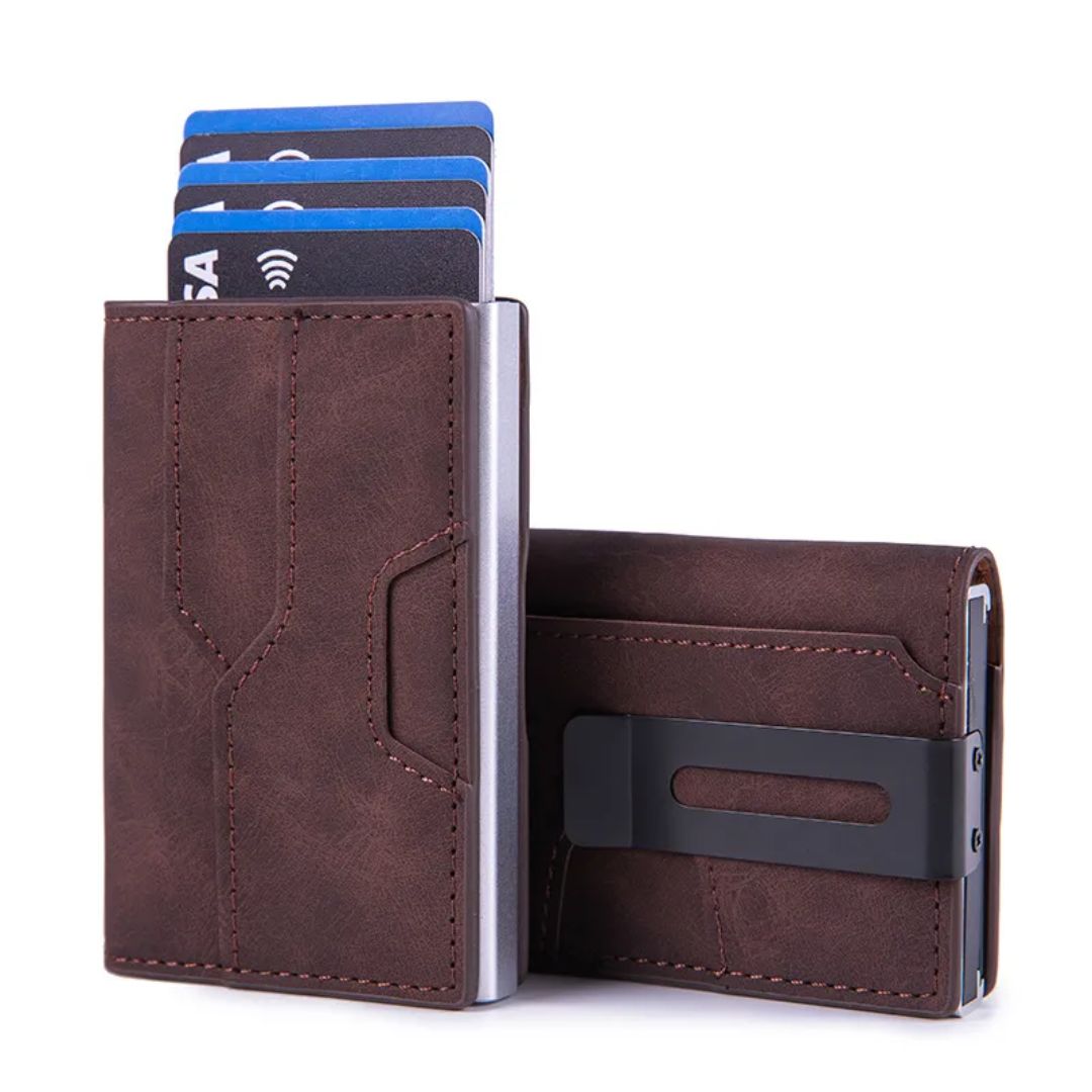 Rfid Credit Card Holder for Men ⎜ Compact Aluminium Wallet with Nfc Protection and Space for 6 Cards