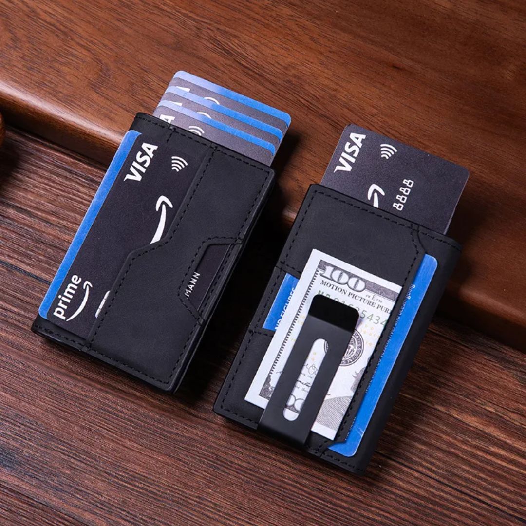 Rfid Credit Card Holder for Men ⎜ Compact Aluminium Wallet with Nfc Protection and Space for 6 Cards