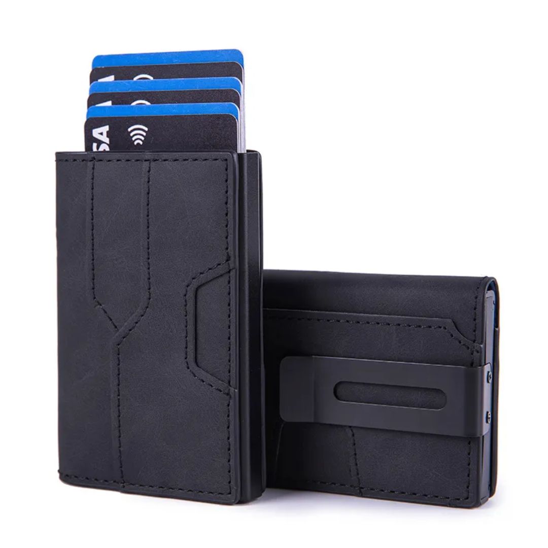 Rfid Credit Card Holder for Men ⎜ Compact Aluminium Wallet with Nfc Protection and Space for 6 Cards