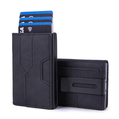 Rfid Credit Card Holder for Men ⎜ Compact Aluminium Wallet with Nfc Protection and Space for 6 Cards