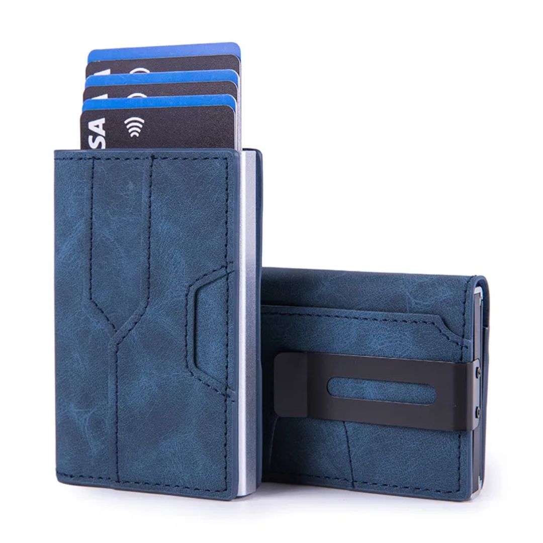 Rfid Credit Card Holder for Men ⎜ Compact Aluminium Wallet with Nfc Protection and Space for 6 Cards