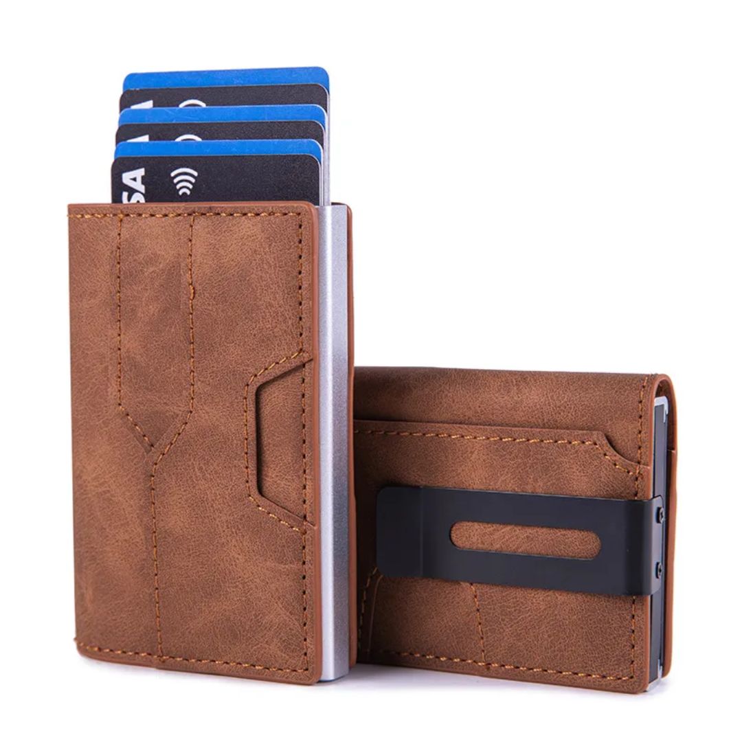 Rfid Credit Card Holder for Men ⎜ Compact Aluminium Wallet with Nfc Protection and Space for 6 Cards