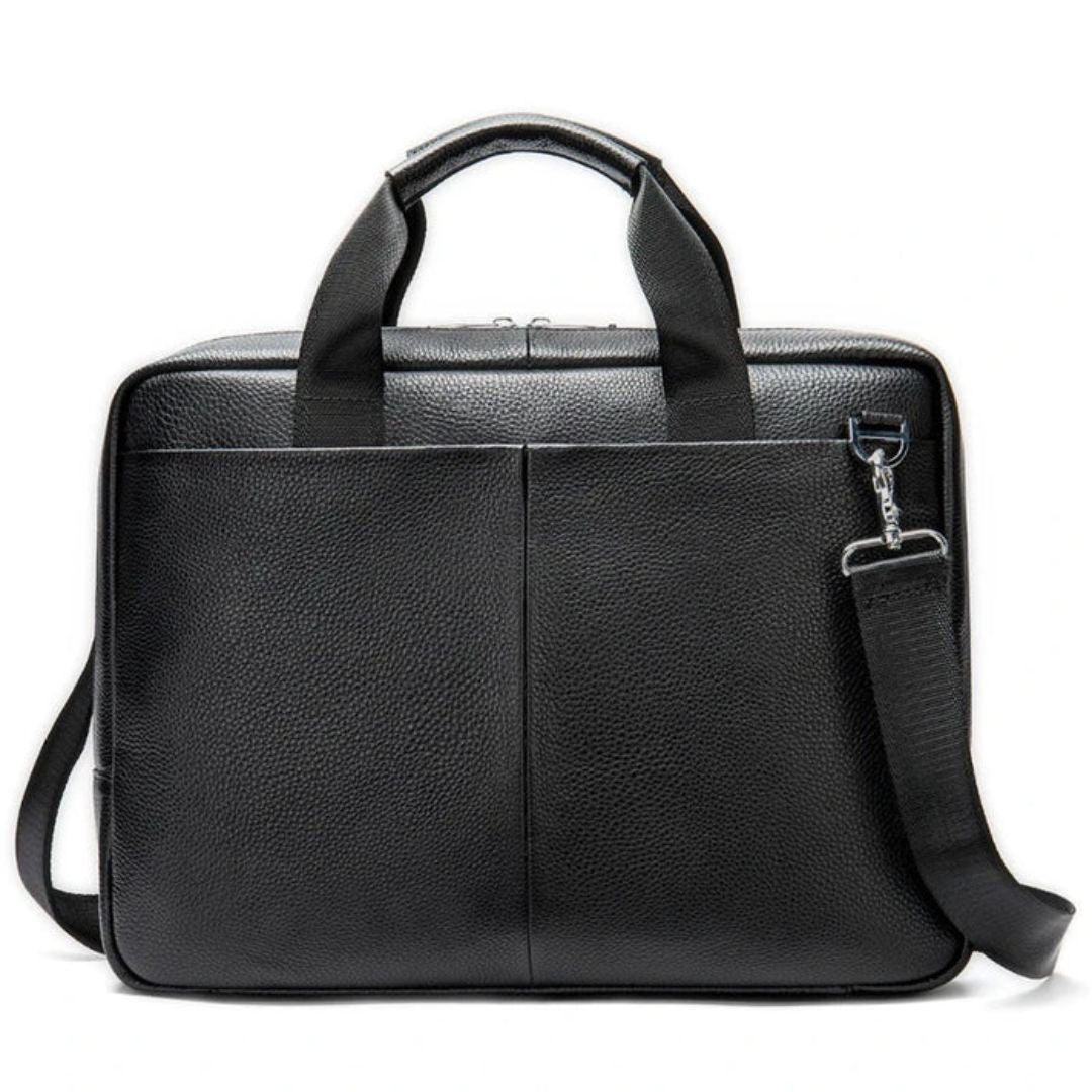 Laptop Bag for Men ⎜ Elegant Briefcase Made of Genuine Leather with Shoulder Strap and Plenty of Storage Space