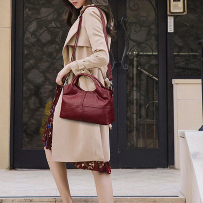 Leather Shoulder Bag for Women ⎜ Fashionable Bag with Large Capacity and Adjustable Shoulder Strap