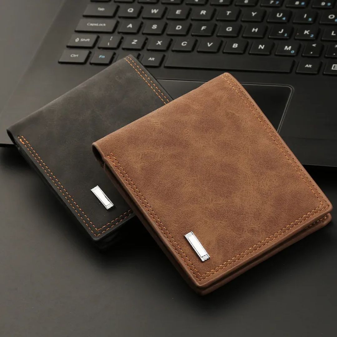 Men's Wallet with Zip ⎜ Compact Wallet with Card and Coin Compartment