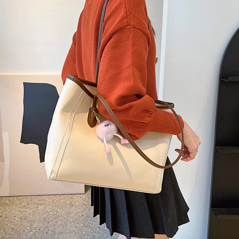 Large Handbag for Women ⎜ Practical Design with Cute Pendant and Spacious Interior