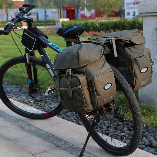 Bike Pannier for Pannier Rack ⎜ Large Double Pannier with Side Pockets and Water - Repellent Inner Compartment