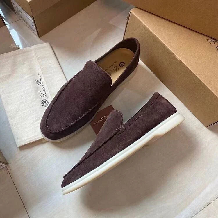 Men's Slip - on Moccasins ⎜ Lightweight Suede Shoes for Summer and Leisure