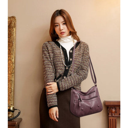 Large Shoulder Bag for Women ⎜ Versatile Bag with Zips and Stylish Design