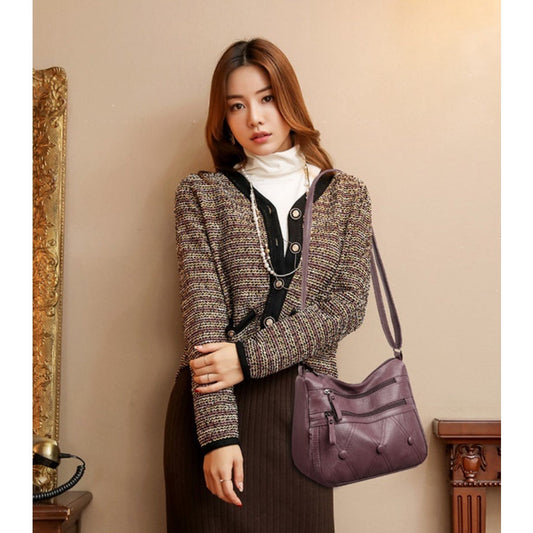 Large Shoulder Bag for Women ⎜ Versatile Bag with Zips and Stylish Design