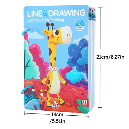 Pen Control Training Book for Kids ⎜ Reusable Drawing Practice to Boost Focus and Hand-Eye Coordination