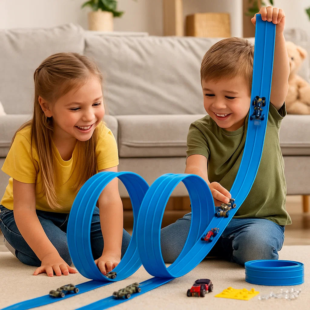 Flexible racing track set