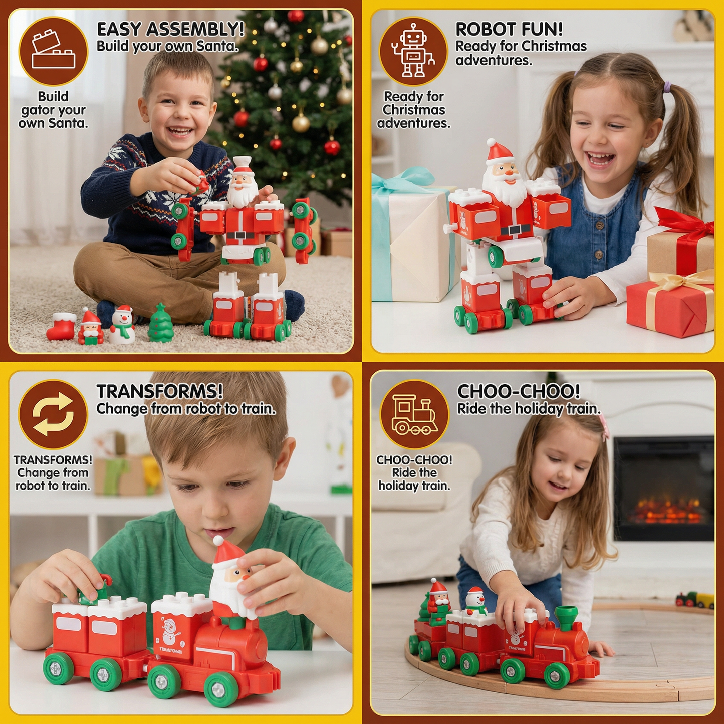 2in1 Transforming Christmas Train and Santa Robot