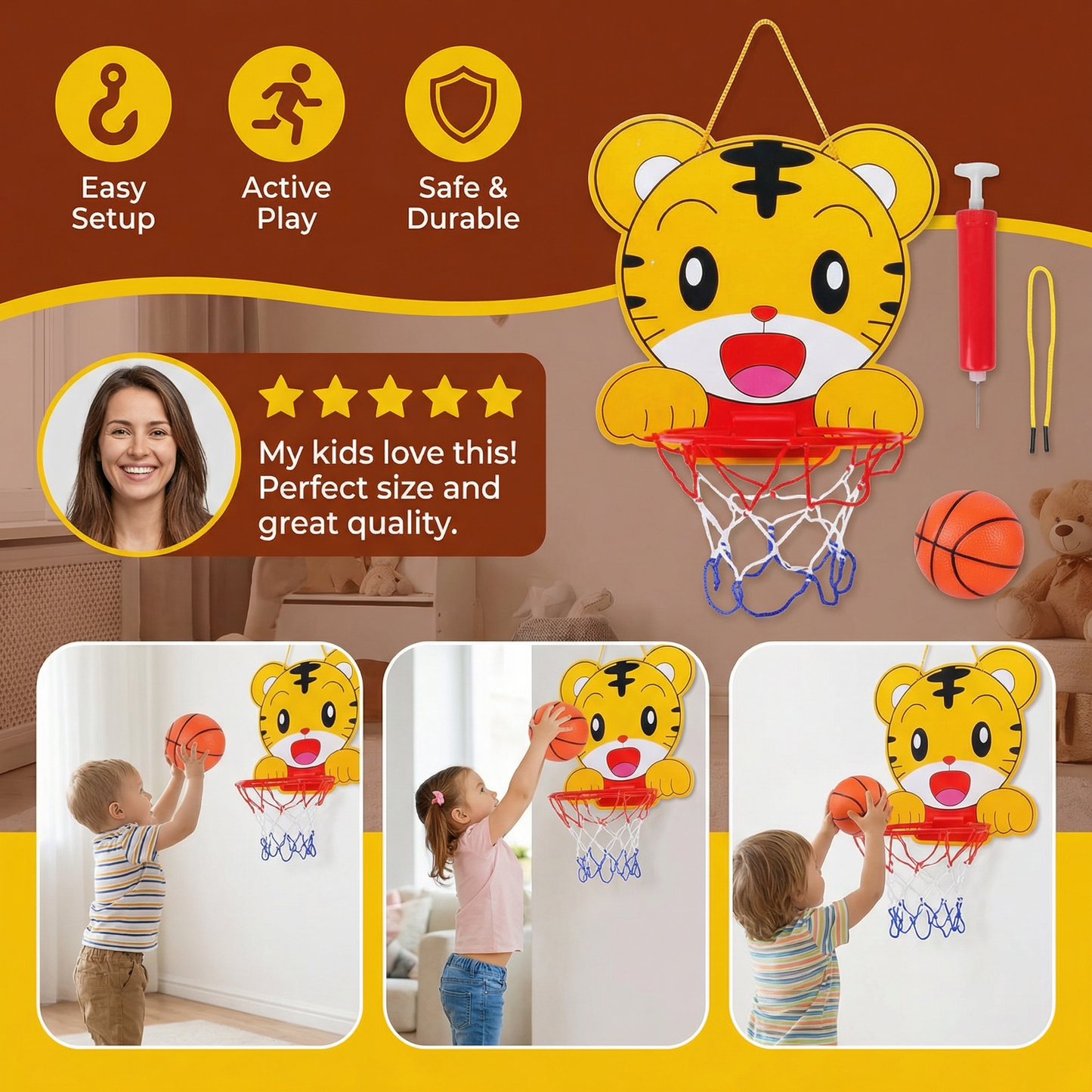 Cute Animal Basketball Set for Kids