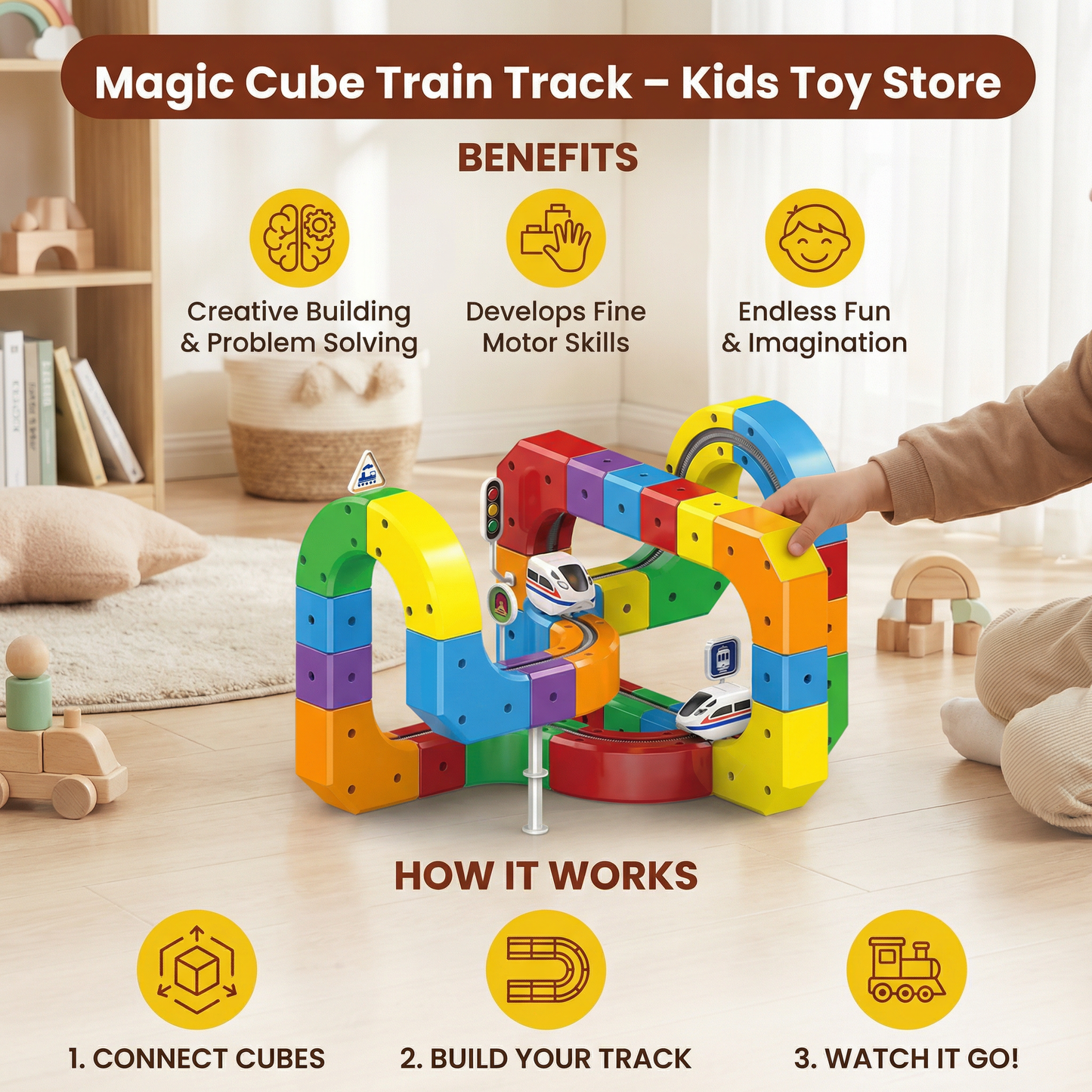 Magic Cube Train Track – Kids Toy