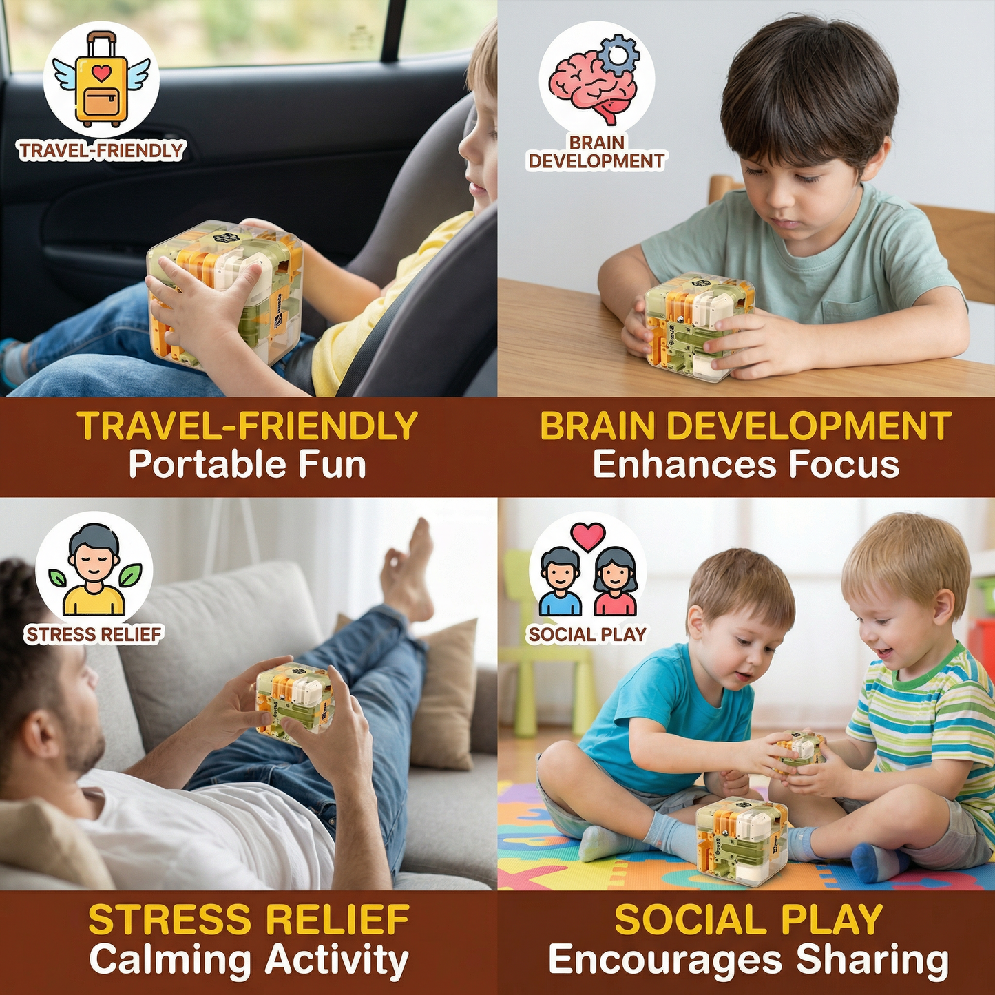 3D Labyrinth Puzzle Cube