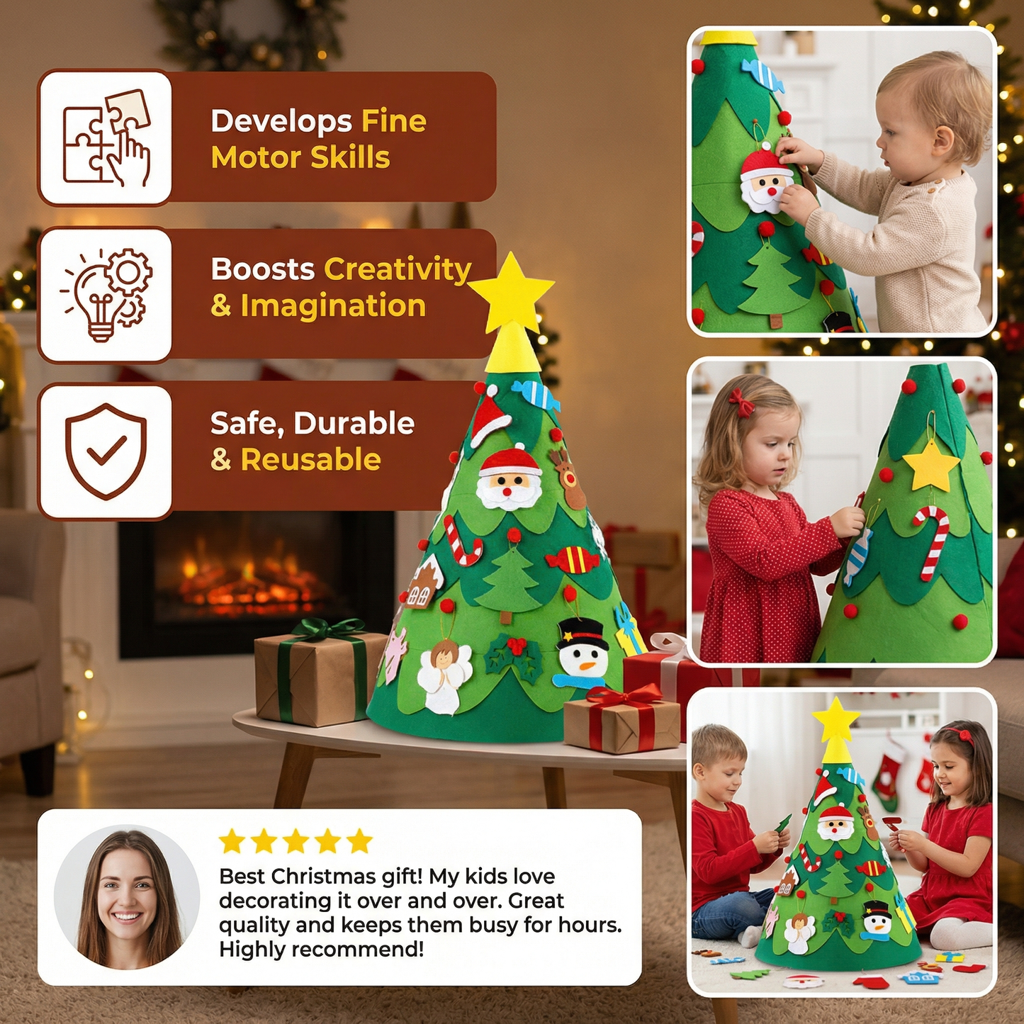 Montessori 3D Felt Christmas Tree