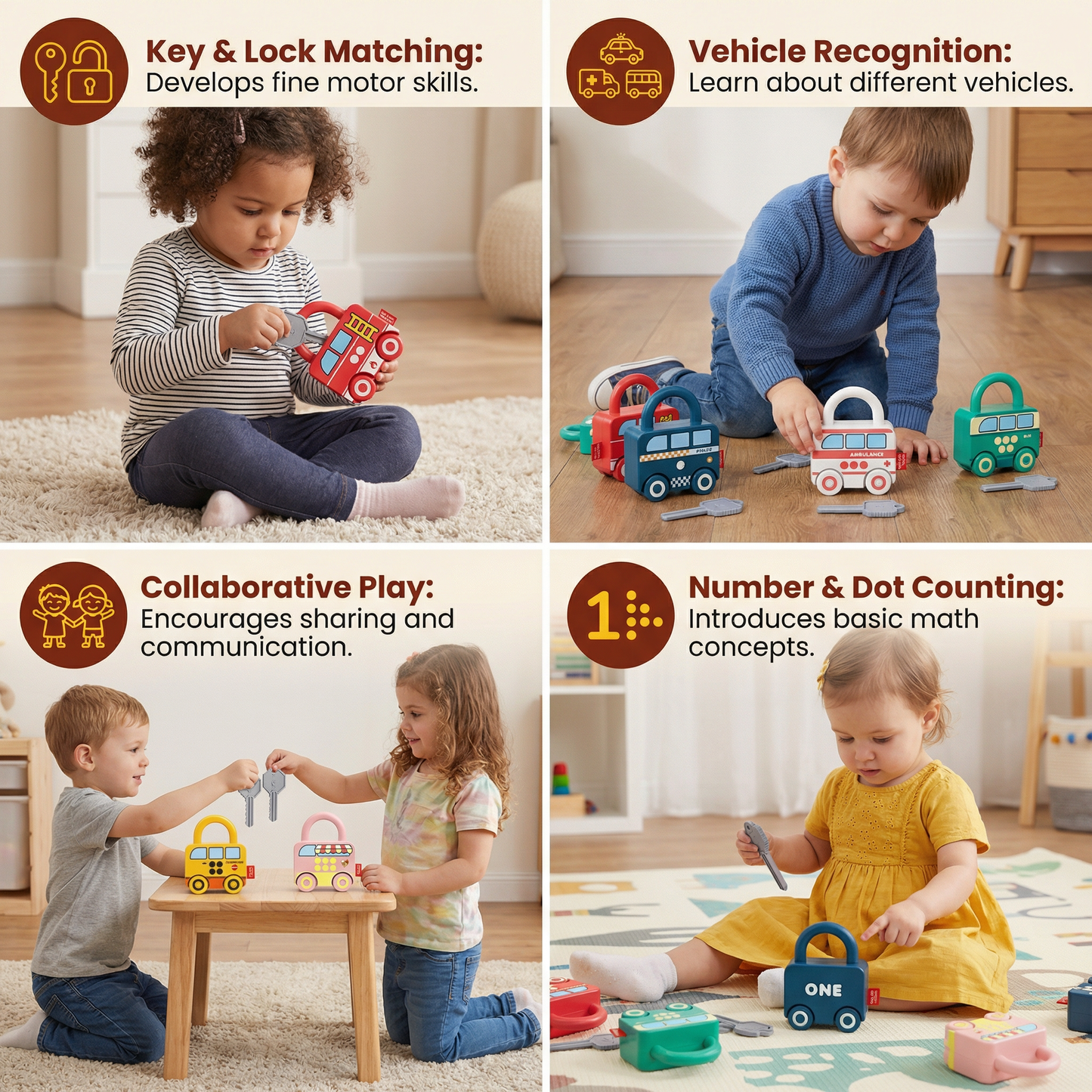 Montessori Key and Lock – Patterns & Colors Toy
