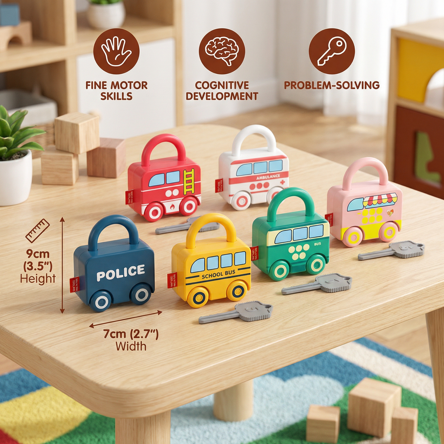 Montessori Key and Lock – Patterns & Colors Toy
