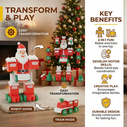 2in1 Transforming Christmas Train and Santa Robot