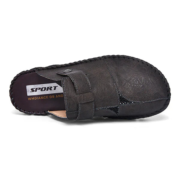 Summer Slip - on Shoes for Men ⎜handmade Casual Shoes with Fashionable Stitching for Outdoor and Everyday Wear
