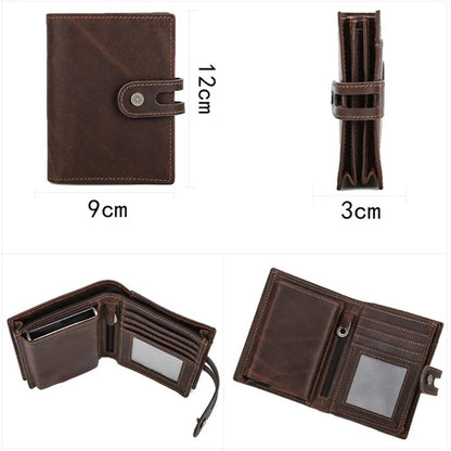 Men's Wallet with Press Stud ⎜ Compact Rfid Wallet with Card Slots and Anti - Theft Protection