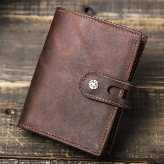 Men's Wallet with Press Stud ⎜ Compact Rfid Wallet with Card Slots and Anti - Theft Protection