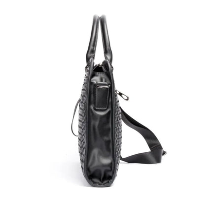 Laptop Bag for Men ⎜ Woven Business Briefcase with Shoulder Strap and Elegant Design