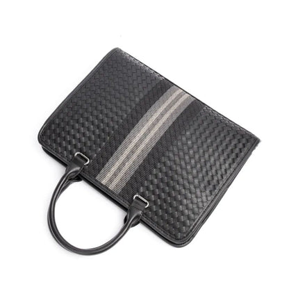 Laptop Bag for Men ⎜ Woven Business Briefcase with Shoulder Strap and Elegant Design